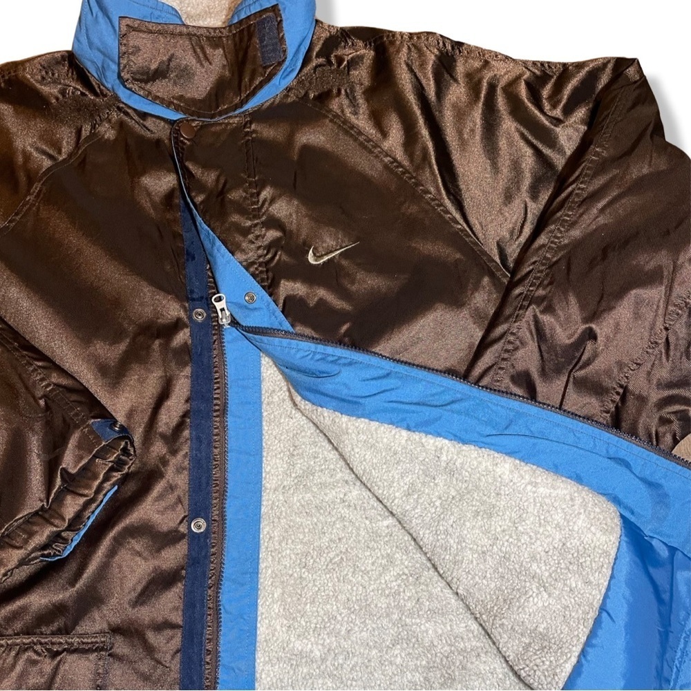 Vintage 90s Nike Sherpa Lined Jacket SIZE:L - Picture 4 of 5